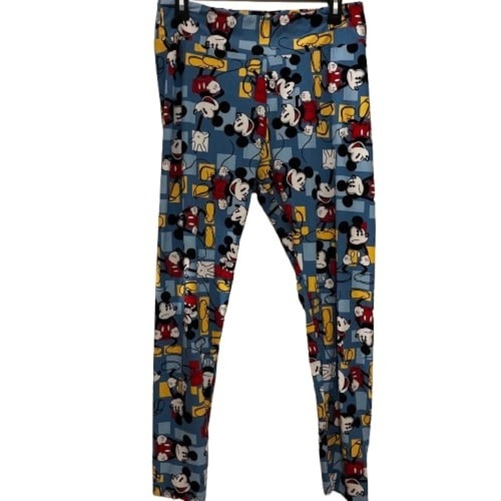 LuLaRoe Women's Disney Mickey Mouse Leggings Tall & Curvy Waist 33 Multicolor